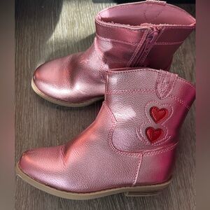 Girls' metallic pink cowgirl boots toddler size 8